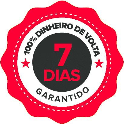 Selo: 7 dias de garantia, 100% do dinheiro de volta