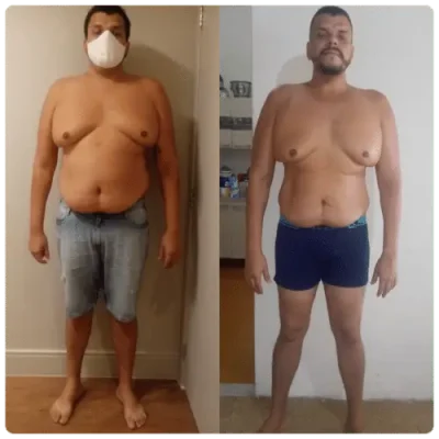 Aluno da consultoria: antes e depois do emagrecimento